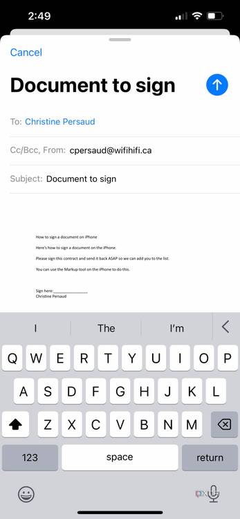 sign document iphone 4