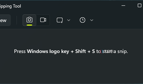 Screenshot of the Window 11 Snipping Tool window set to snip mode