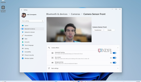 Screenshot of the Windows 11 Settings app showing camera effects