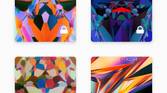 A screenshot showing a collection of abstract wallpapers within the Abstruct app.