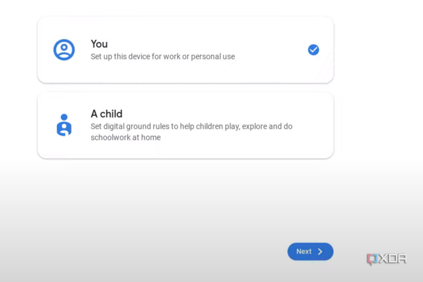 Chromebook set up screen