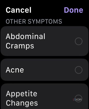 cycle tracking apple watch 10