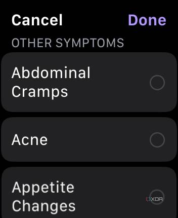 cycle tracking apple watch 10