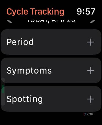 cycle tracking apple watch 3
