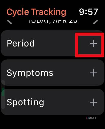 cycle tracking apple watch 6
