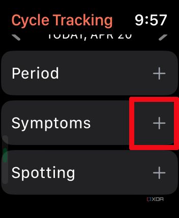 cycle tracking apple watch 9
