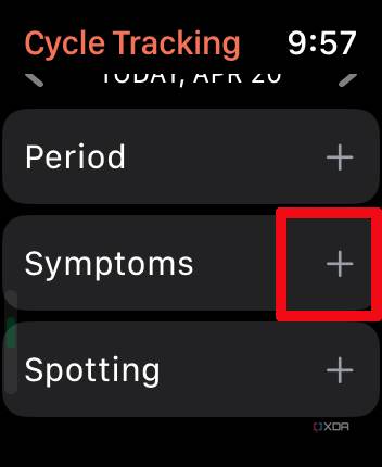 cycle tracking apple watch 9