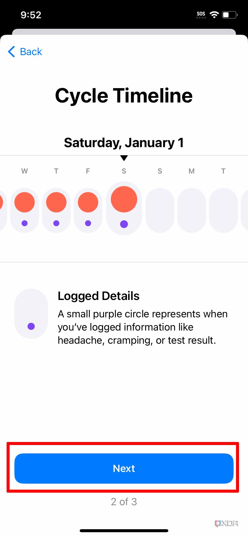 cycle tracking iphone 13