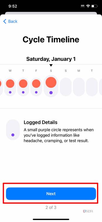 cycle tracking iphone 13