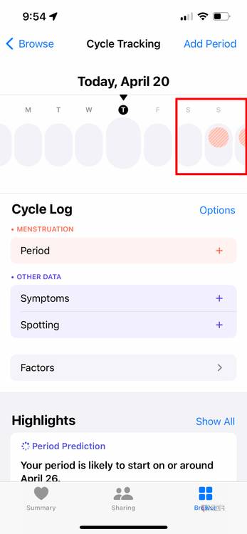 cycle tracking iphone 15