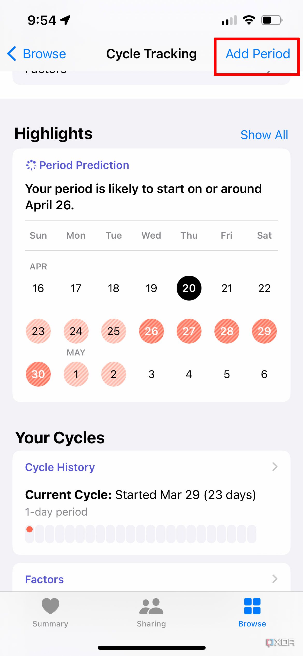 cycle tracking iphone 17