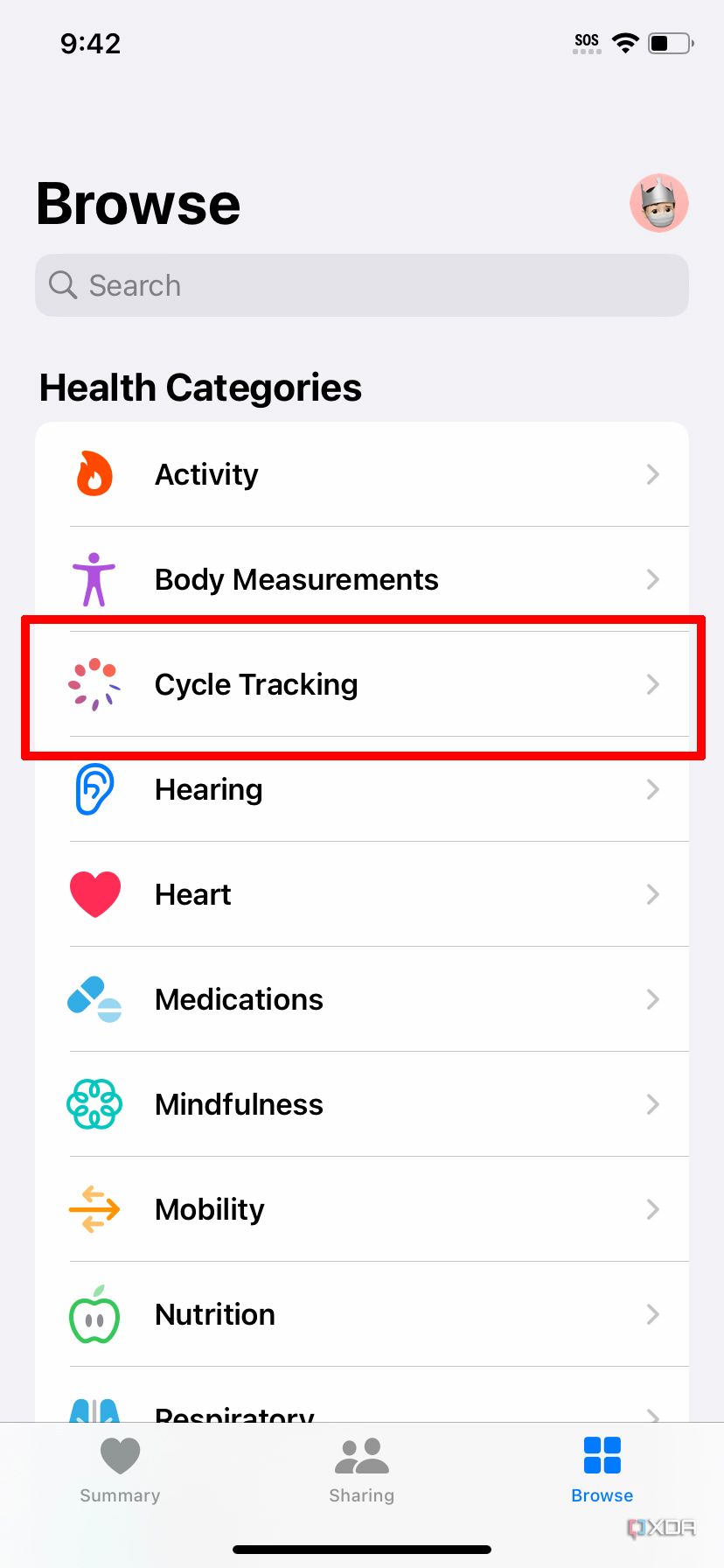 cycle tracking iphone 3