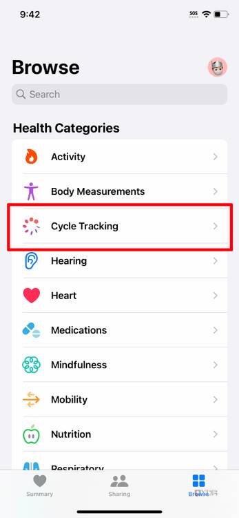 cycle tracking iphone 3