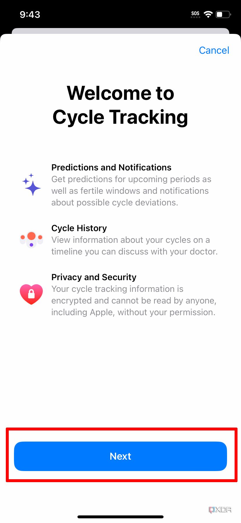 cycle tracking iphone 5