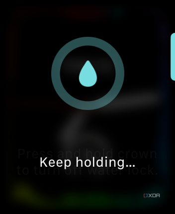 What's the Water Lock and how to use it on your Apple Watch: watchOS prompting a user to keep holding on the Digital Crown to remove the Water Lock