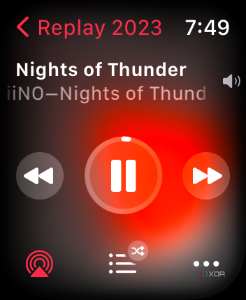 How to stream music on your Apple Watch without an iPhone: Now playing screen on watchOS
