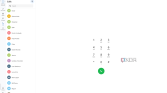 Screenshot of the Calls section in intel Unison for Windows