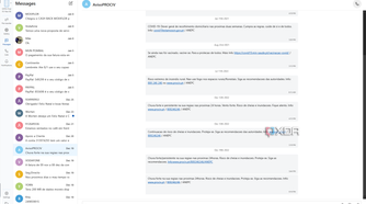 Screenshot of the messages section in Intel Unison for Windows