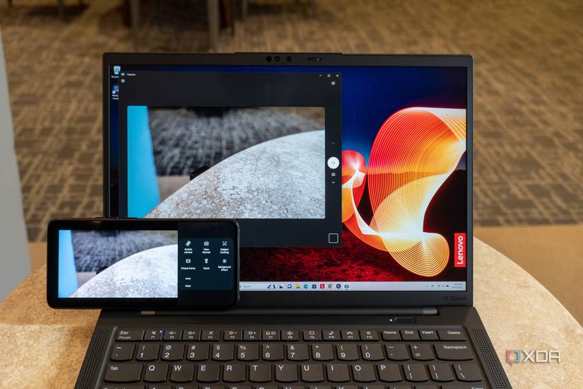 Phone acting as a webcam for a laptop