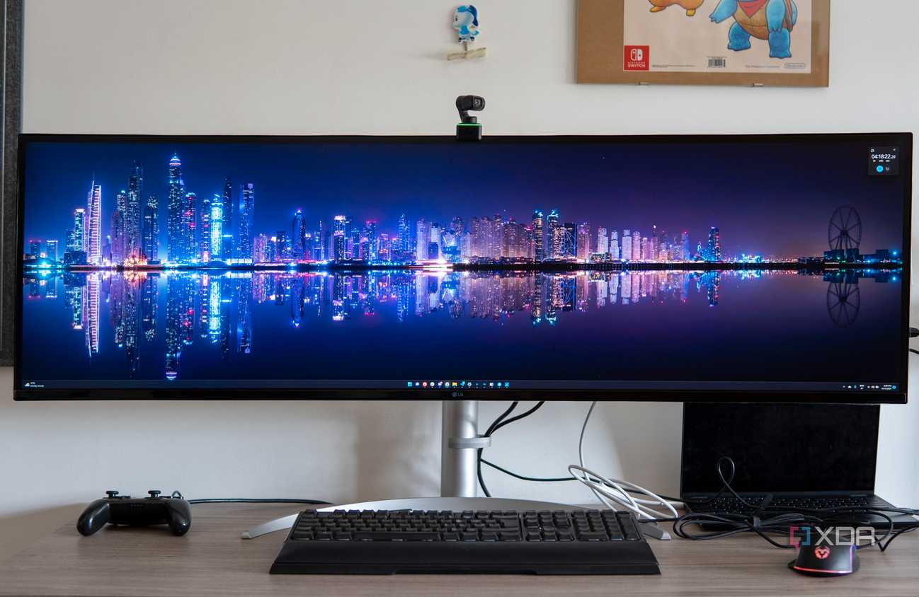Front view of the LG UltraWide 49W95C monitor.
