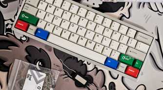 A screenshot captured on Galaxy S23 showing the Lightroom app editing an image of a keyboard.