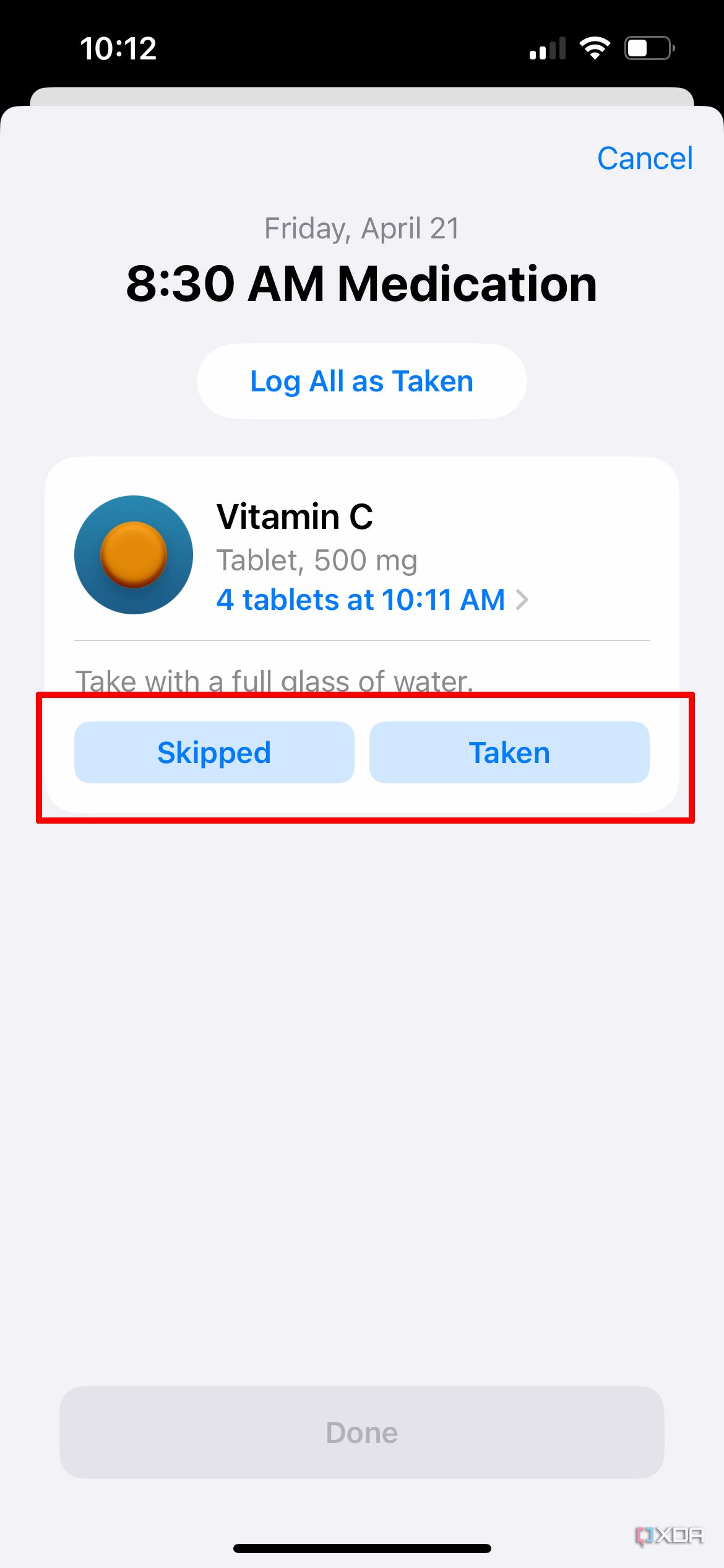 log medications iphone 18