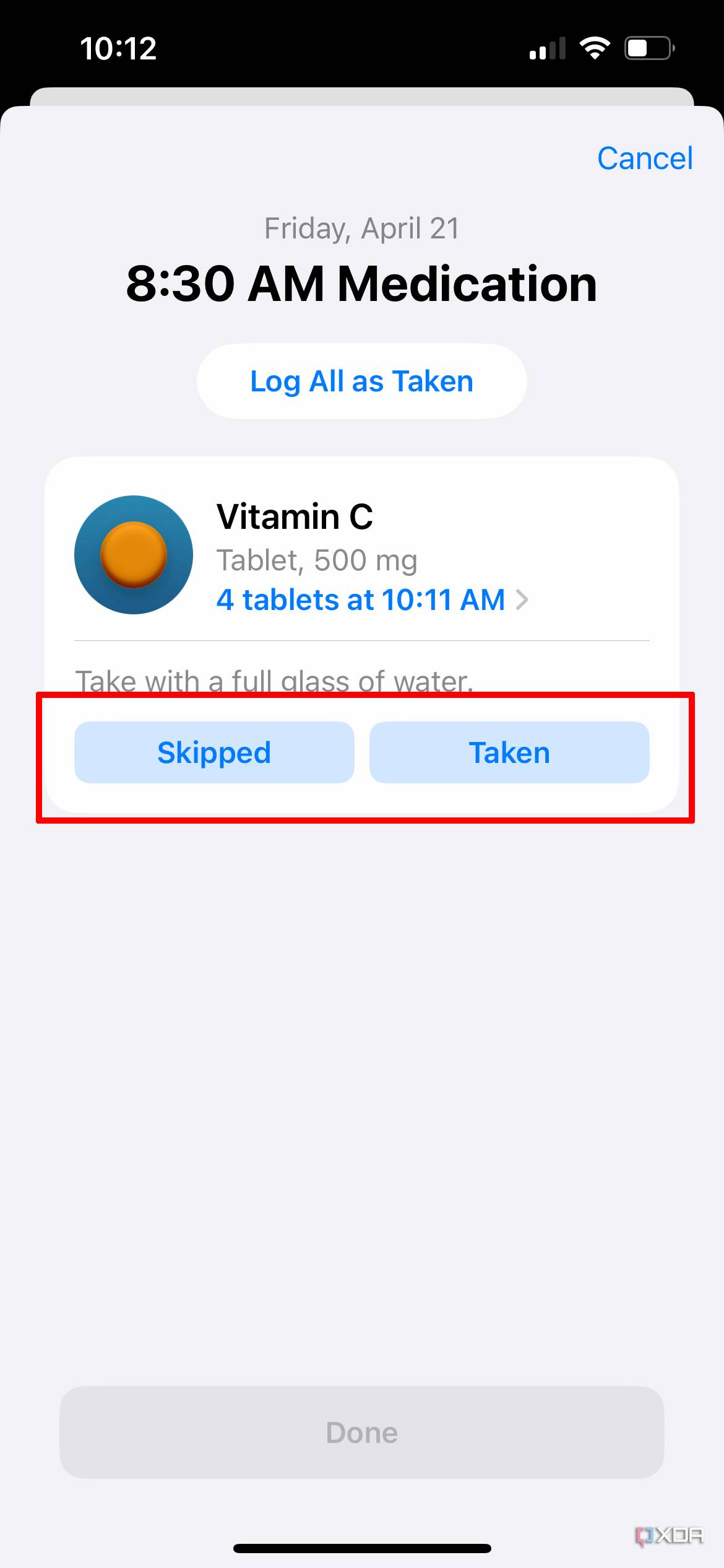 log medications iphone 18