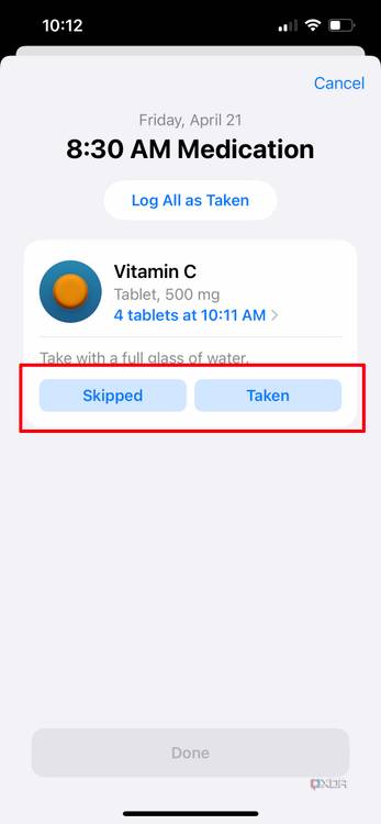 log medications iphone 18
