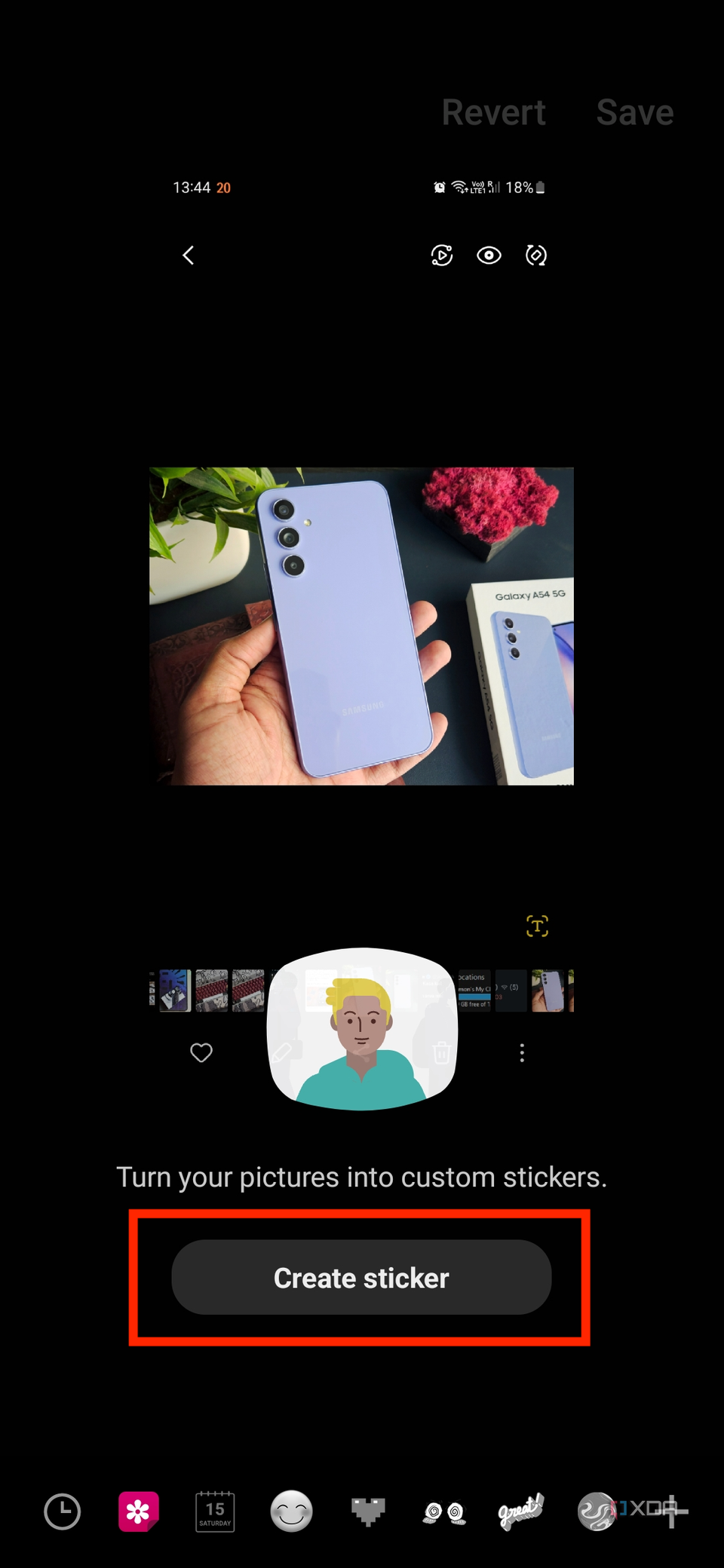 How to create a custom sticker on Samsung Galaxy devices