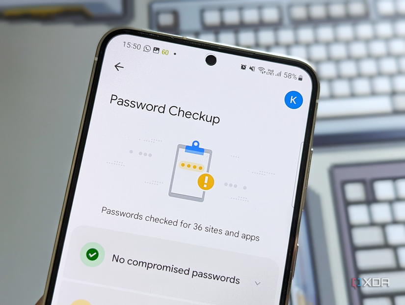 Google's Password Manager settings shown on a Galaxy S23.