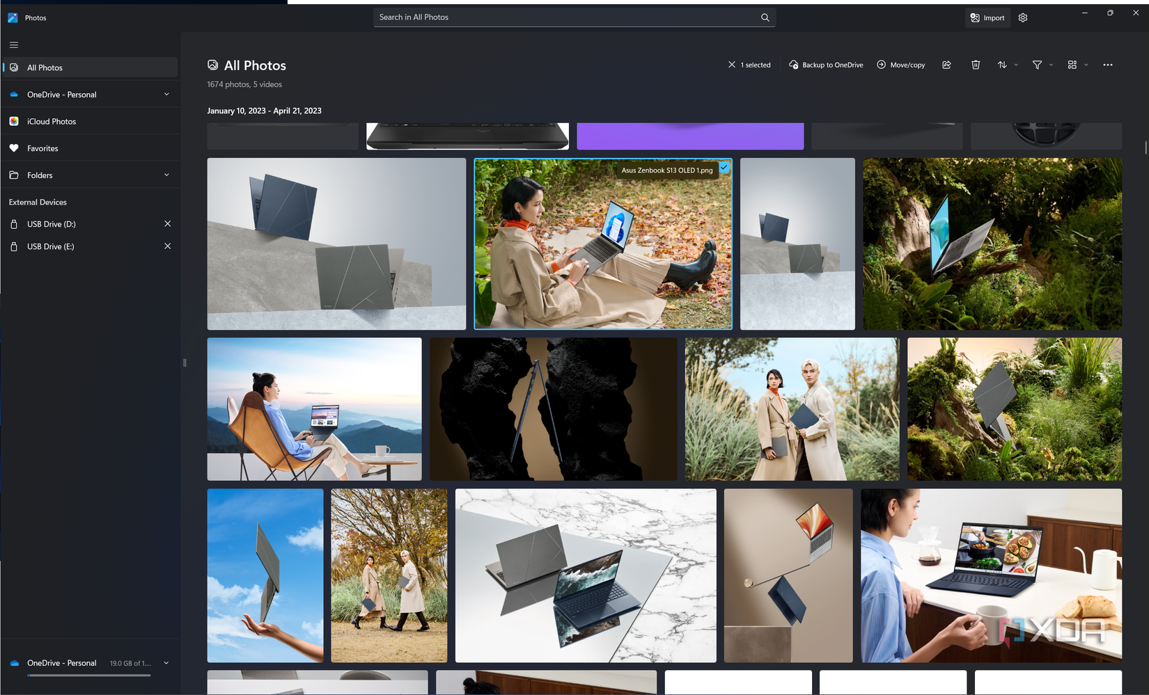 Screenshot of the gallery view in the Windows 11 Photos app