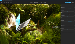 Screenshot of light and color editing tools in the Windows 11 Photos app