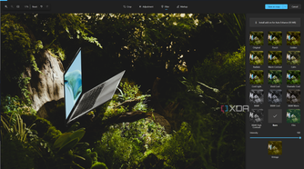 Screenshot of filters in the Windows 11 Photos app