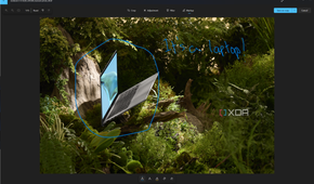 Screenshot of inking tools in the Windows 11 Photos app. A photo is displayed with some handwriting drawn using the inking tools