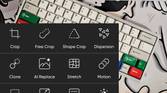 A screenshot captured on a Galaxy S23 showing the editing tools offered by PicsArt.