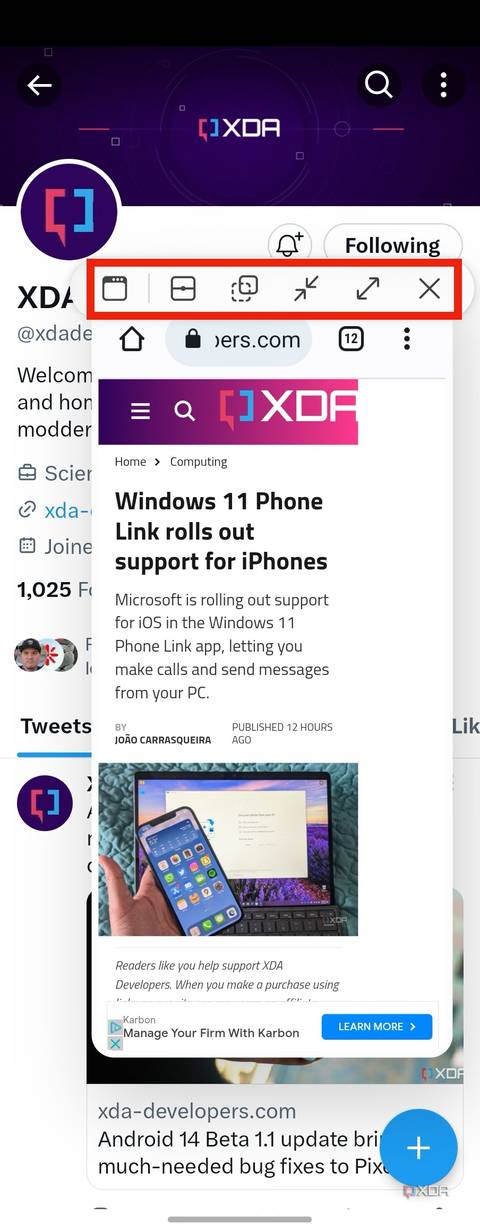 The options in the pop-up view menu.