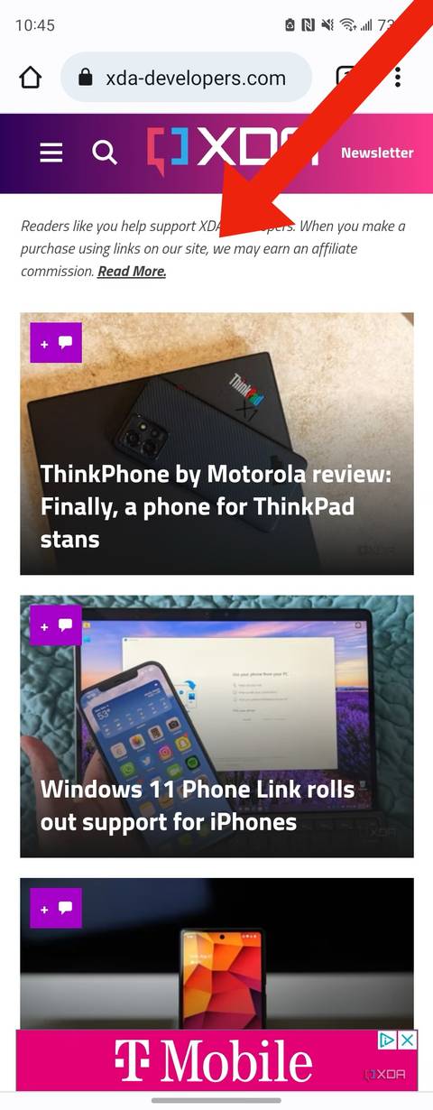 The gesture used to enter pop-up view on Samsung devices.
