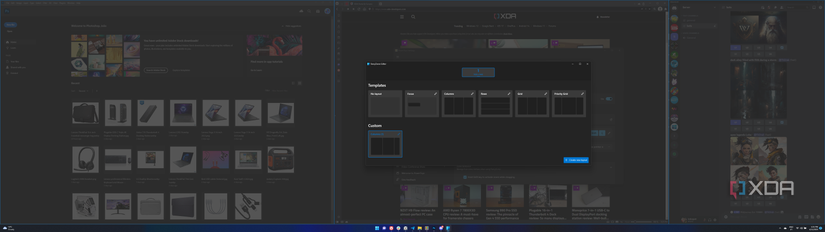Screenshot of the layout editor in PowerToys FancyZones