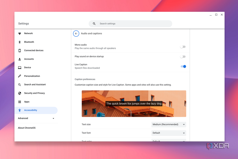 ChromeOS Live Captions