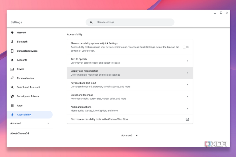 ChromeOS Accessibility settings