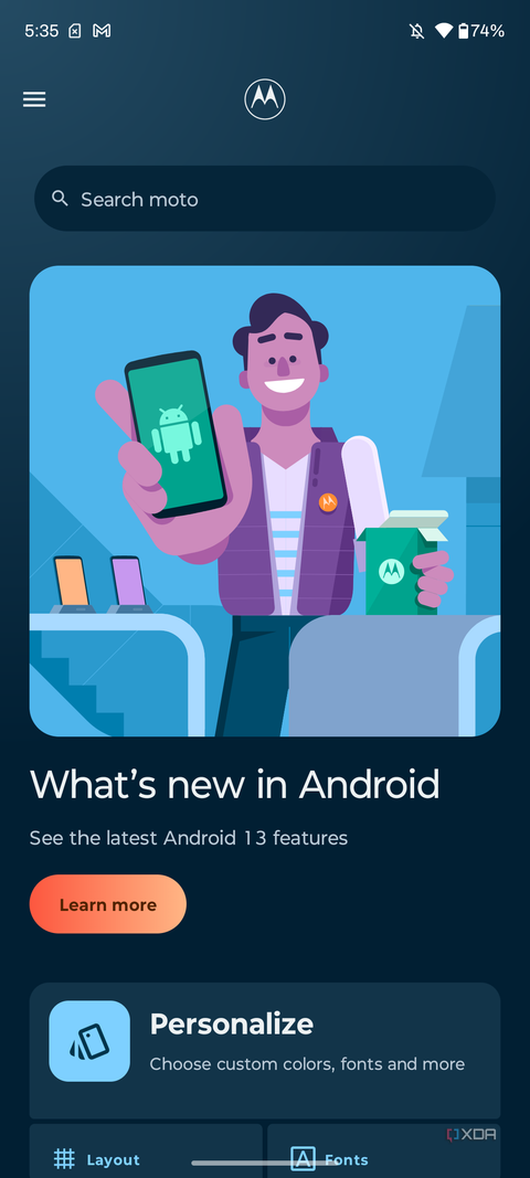 Moto app on Moto G Power 5G 2023
