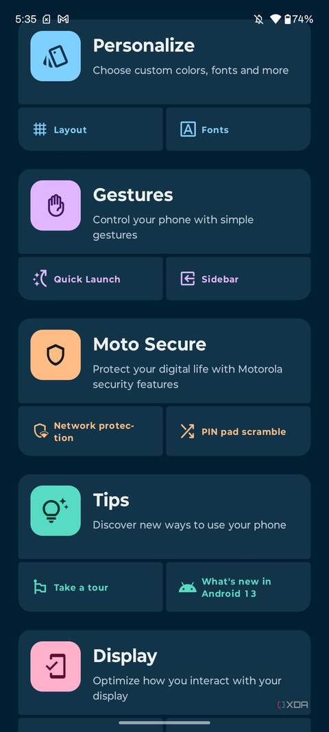 Moto app on Moto G Power 5G 2023
