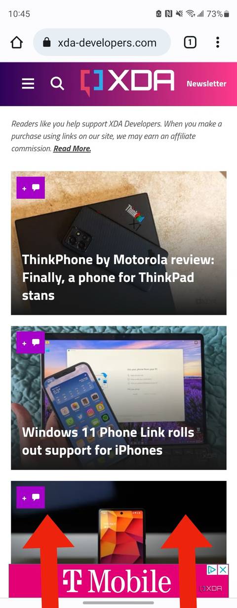 The split screen multitasking gesture on Samsung devices.