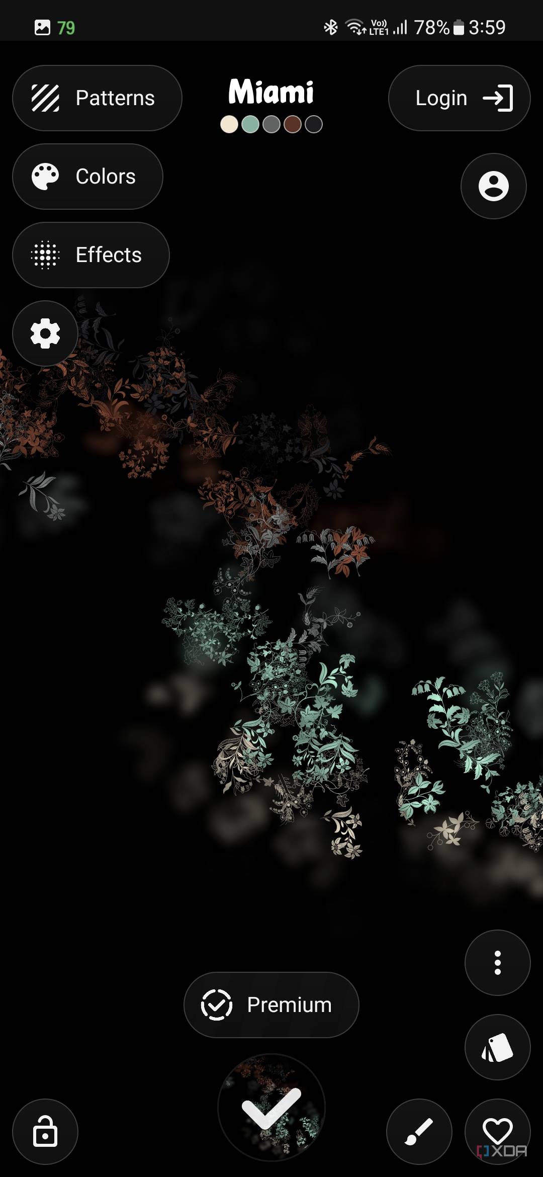 A screenshot showing a custom wallpaper pattern generated using the Tapet wallpaper app.