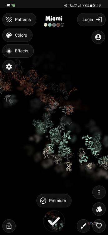 A screenshot showing a custom wallpaper pattern generated using the Tapet wallpaper app.
