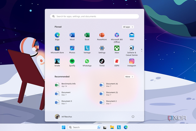 WA screenshot of some pre-pinned apps and ads on the Windows 11 Start Menu Ads