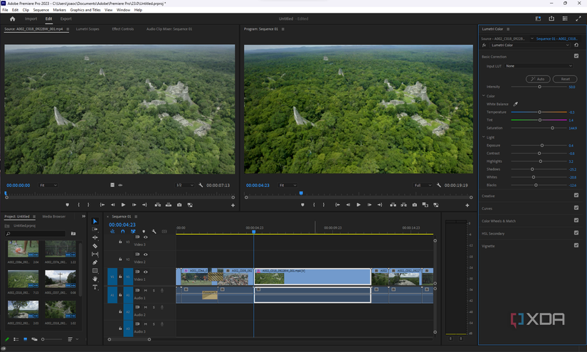 Screenshot of Adobe Premiere Pro's video editing interface