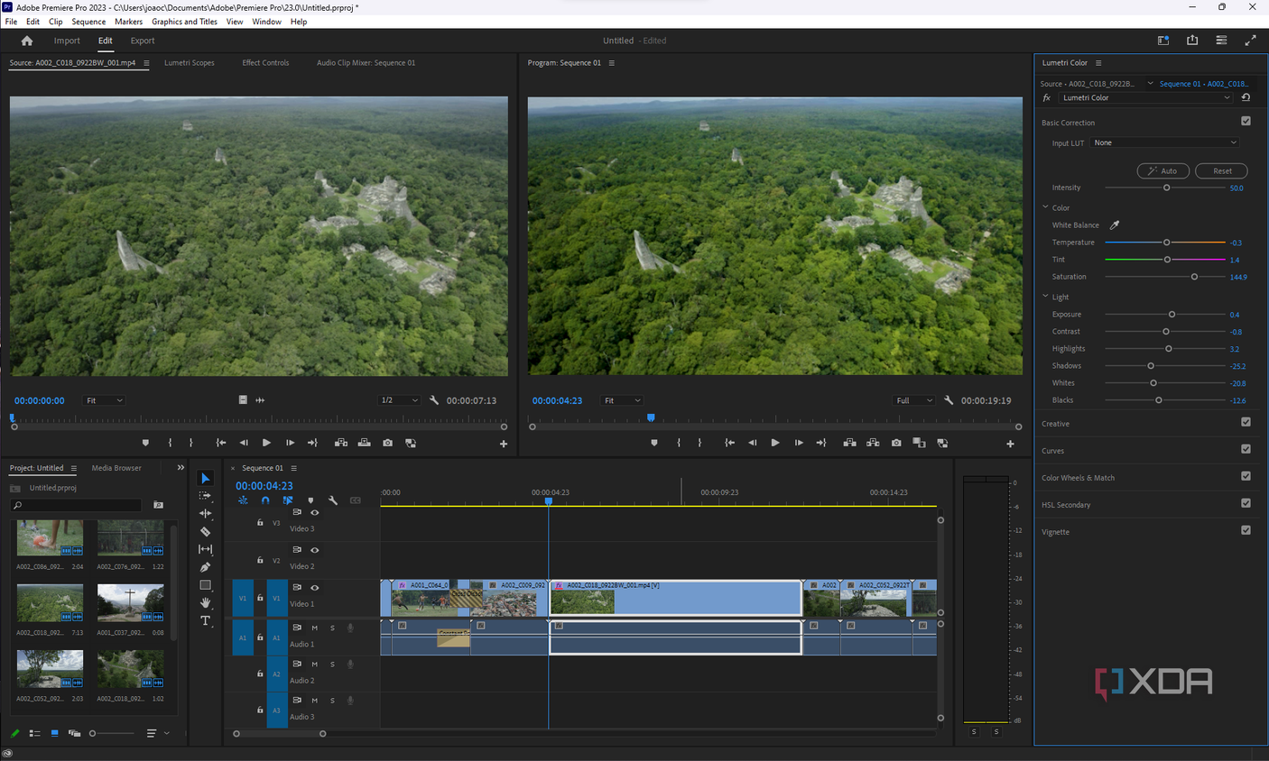 Screenshot of Adobe Premiere Pro's video editing interface