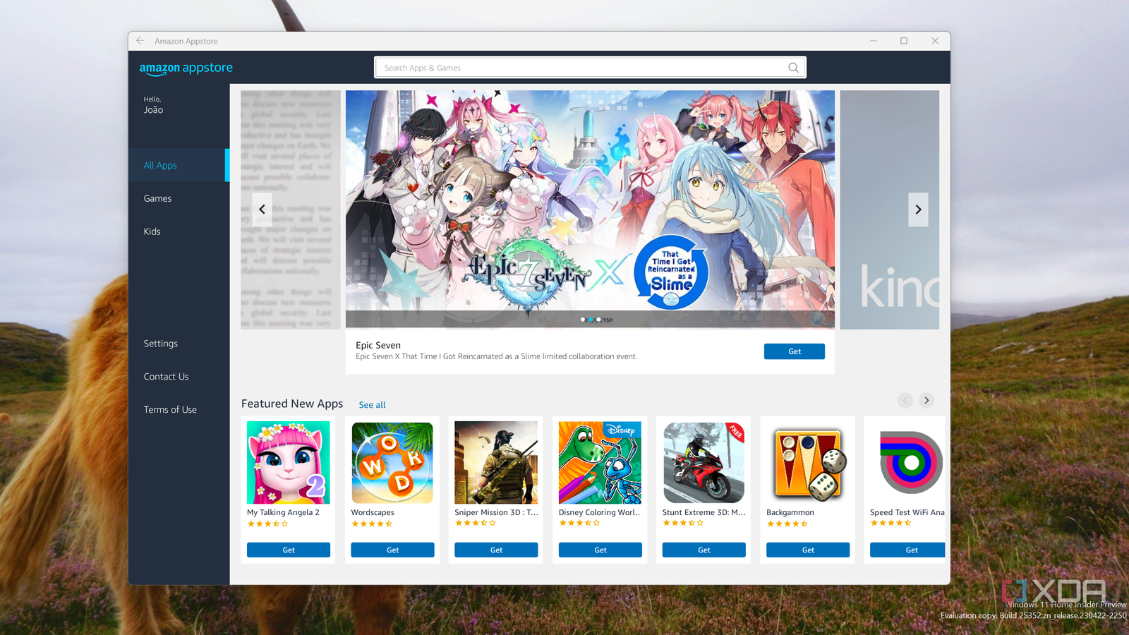 Screenshot of Amazon Appstore on Windows 11