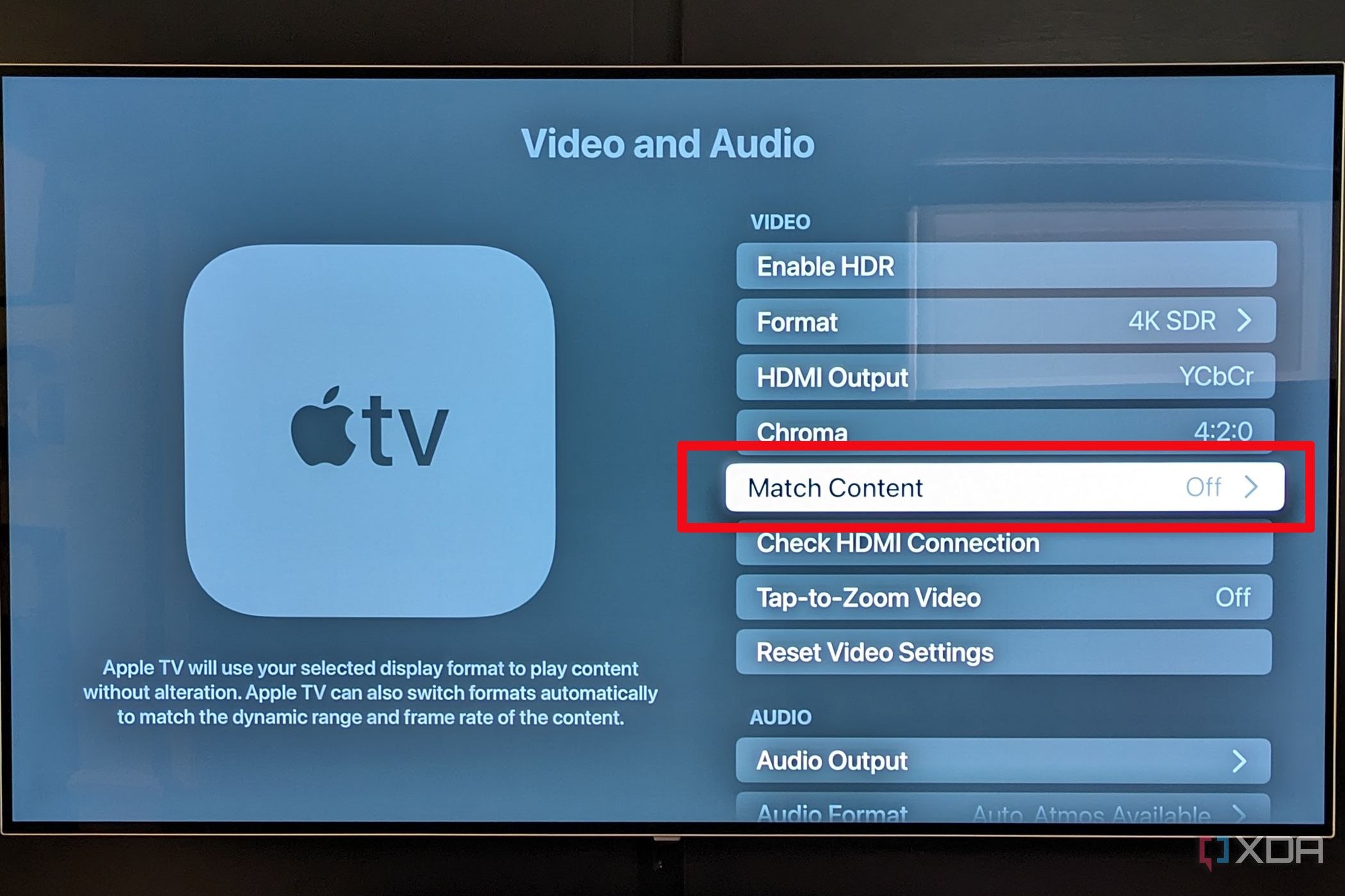 How to adjust the video quality on Apple TV